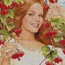 Girl with fruits 2 cross stitch pattern in pdf DMC