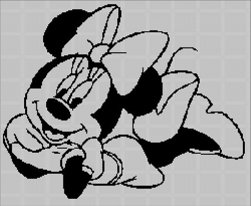 Minnie silhouette cross stitch pattern in pdf