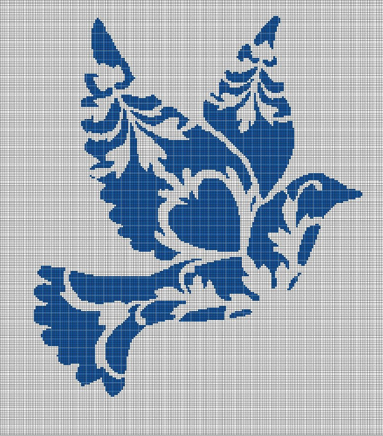 Motifs Dove silhouette cross stitch pattern in pdf