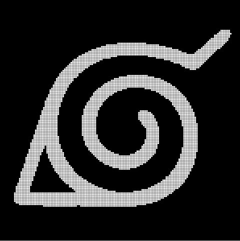 Naruto symbol silhouette cross stitch pattern in pdf
