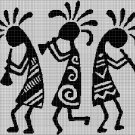 Native art-music silhouette cross stitch pattern in pdf