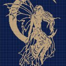 Night Fairy silhouette cross stitch pattern in pdf