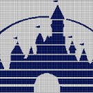 Old Style Disney Castle silhouette cross stitch pattern in pdf