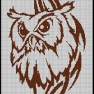 Owl silhouette cross stitch pattern in pdf