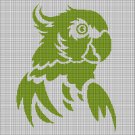 Parrot head silhouette cross stitch pattern in pdf