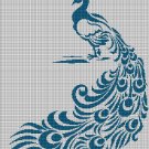 Peacock silhouette cross stitch pattern in pdf