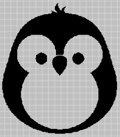 Penguin baby silhouette cross stitch pattern in pdf