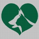 Pet love silhouette cross stitch pattern in pdf