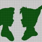 Peter Pan and Wendy silhouette cross stitch pattern in pdf
