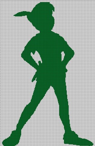 Peter Pan3 silhouette cross stitch pattern in pdf