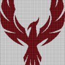 Phoenix-burgundy silhouette cross stitch pattern in pdf