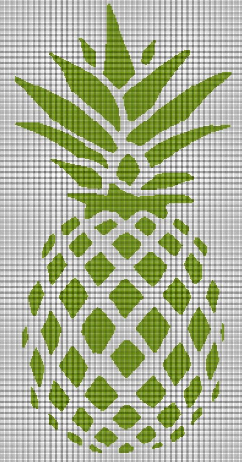 Pineapple silhouette cross stitch pattern in pdf