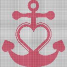 Pink Anchor silhouette cross stitch pattern in pdf