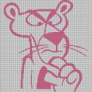 Pink Panther silhouette cross stitch pattern in pdf
