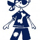 Pirate kid silhouette cross stitch pattern in pdf