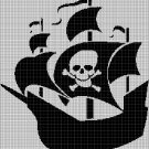 Pirate ship 2 silhouette cross stitch pattern in pdf