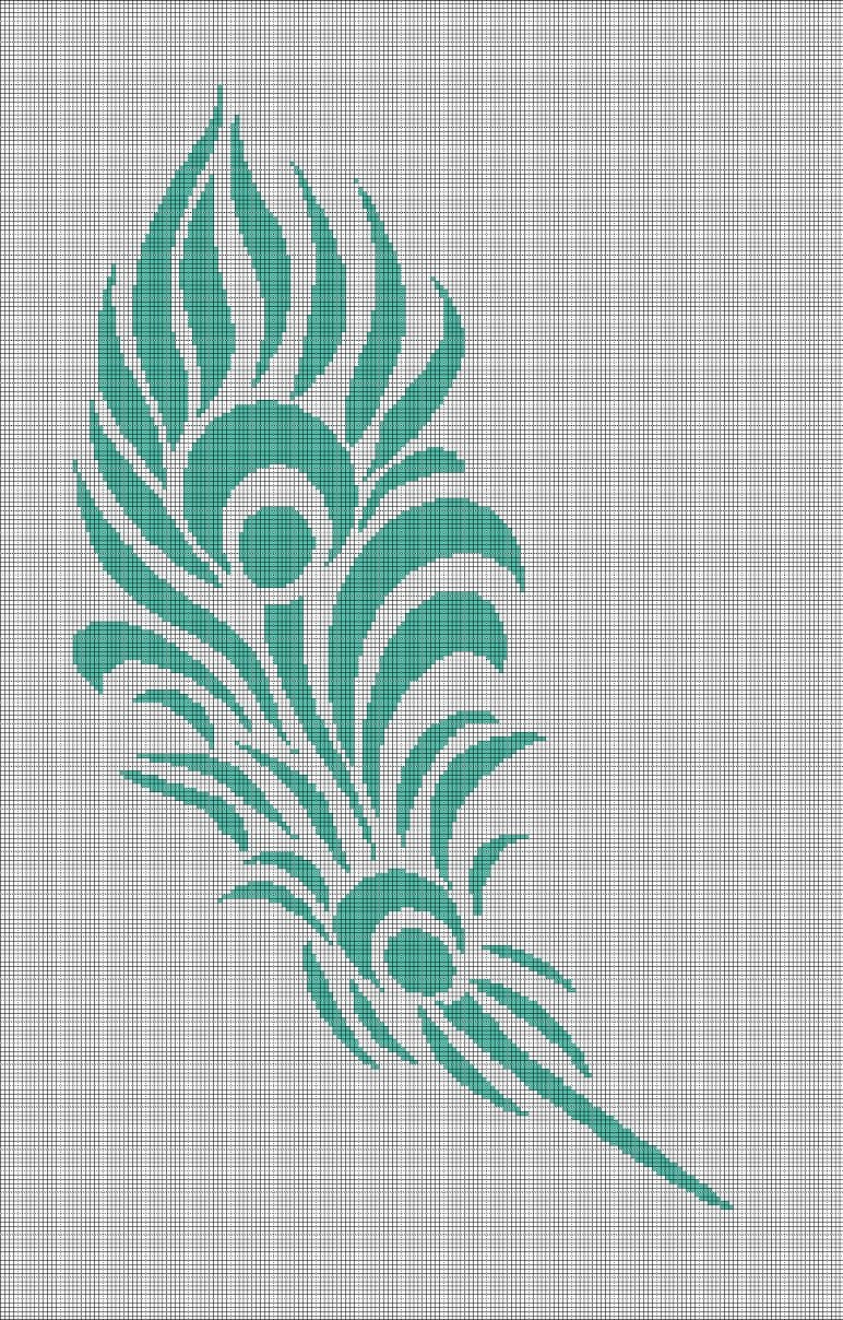 Plume silhouette cross stitch pattern in pdf