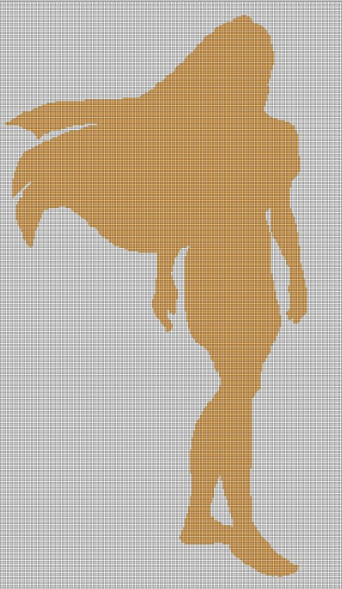 Pocahontas silhouette cross stitch pattern in pdf