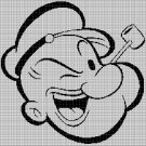 Popeye face silhouette cross stitch pattern in pdf