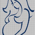 Pregnant silhouette cross stitch pattern in pdf