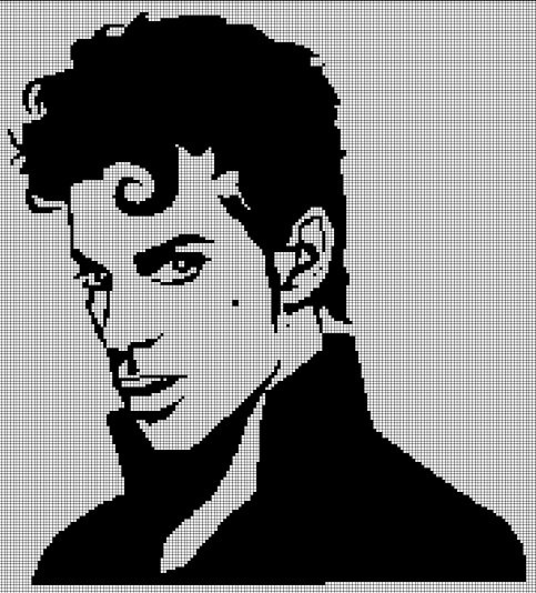 Prince silhouette cross stitch pattern in pdf