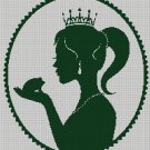 Princess and frog silhouette cross stitch pattern in pdf