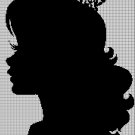 Princess Profile silhouette cross stitch pattern in pdf