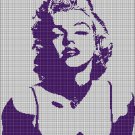 Purple Marilyn silhouette cross stitch pattern in pdf