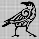 Raven art silhouette cross stitch pattern in pdf