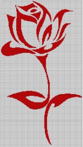 Redrose silhouette cross stitch pattern in pdf