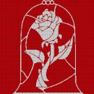 Rose in glass silhouette cross stitch pattern in pdf