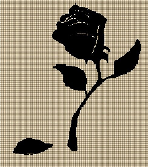 Rose1 silhouette cross stitch pattern in pdf