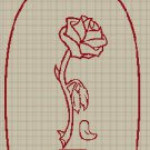 Rose3 silhouette cross stitch pattern in pdf