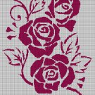 Roses silhouette cross stitch pattern in pdf