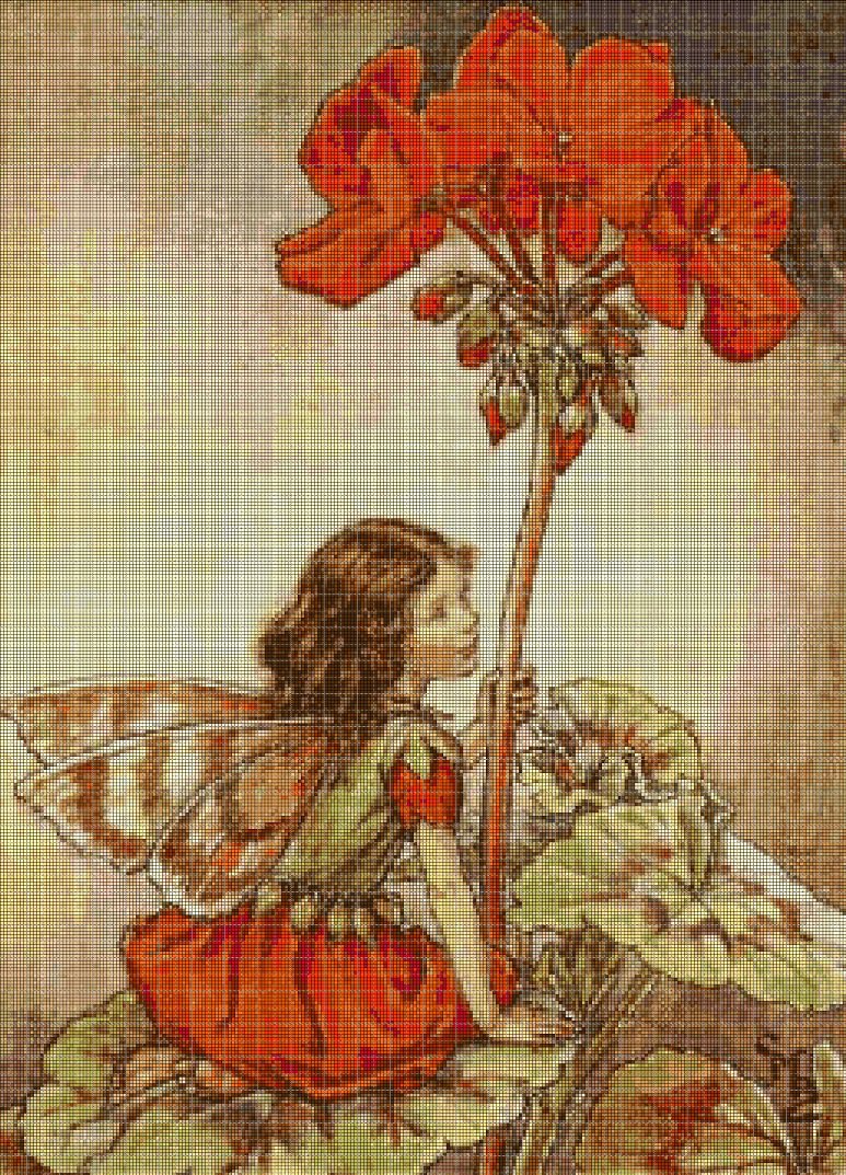 Flower fairy 44 cross stitch pattern in pdf DMC