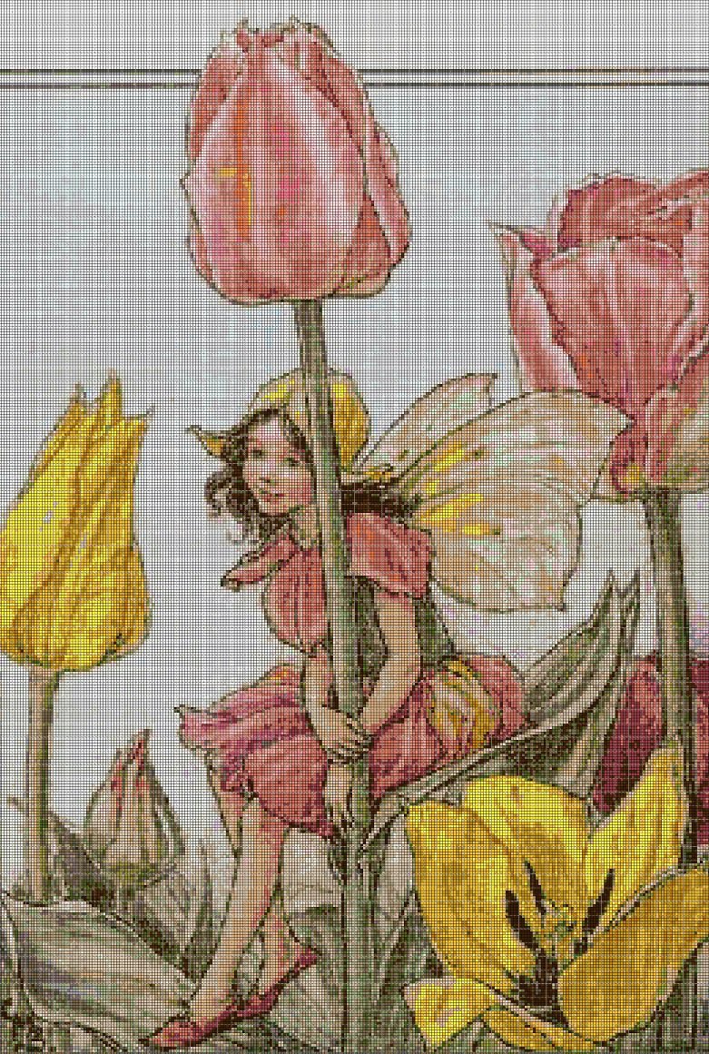Flower fairy 45 cross stitch pattern in pdf DMC