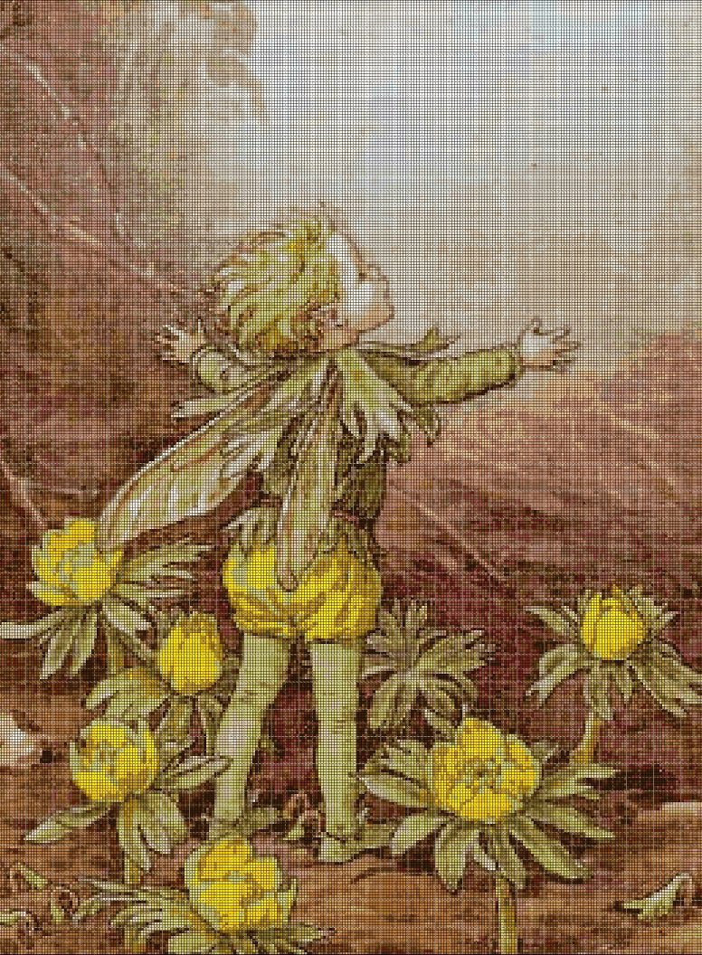 Flower fairy 50 cross stitch pattern in pdf DMC