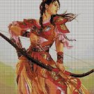 Japanese archery girl cross stitch pattern in pdf DMC