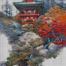 Japanese garden cross stitch pattern in pdf DMC