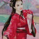 Japanese girl cross stitch pattern in pdf DMC