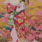 Japanese woman 4 cross stitch pattern in pdf DMC