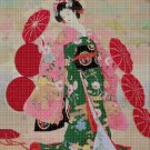 Japanese woman 5 cross stitch pattern in pdf DMC