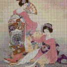 Japanese women cross stitch pattern in pdf DMC