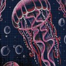 Jellyfish in purple cross stitch pattern in pdf DMC
