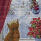 Kitten Christmas cross stitch pattern in pdf DMC