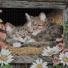 Kittens in the straw cross stitch pattern in pdf DMC