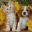 Kitty and puppy cross stitch pattern in pdf DMC