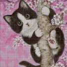 Kitty on tree cross stitch pattern in pdf ANCHOR