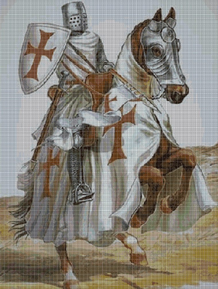 Knights Templar cross stitch pattern in pdf DMC