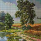 Landscape with lake 2 cross stitch pattern in pdf DMC